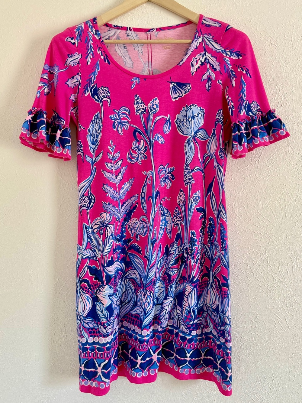 Lilly Pulitzer Jayden Shift Dress Pink Floral Medium